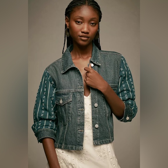 Anthropologie Jackets & Blazers - Anthropologie Pilcro Crafted-Sleeve Denim Jacket
